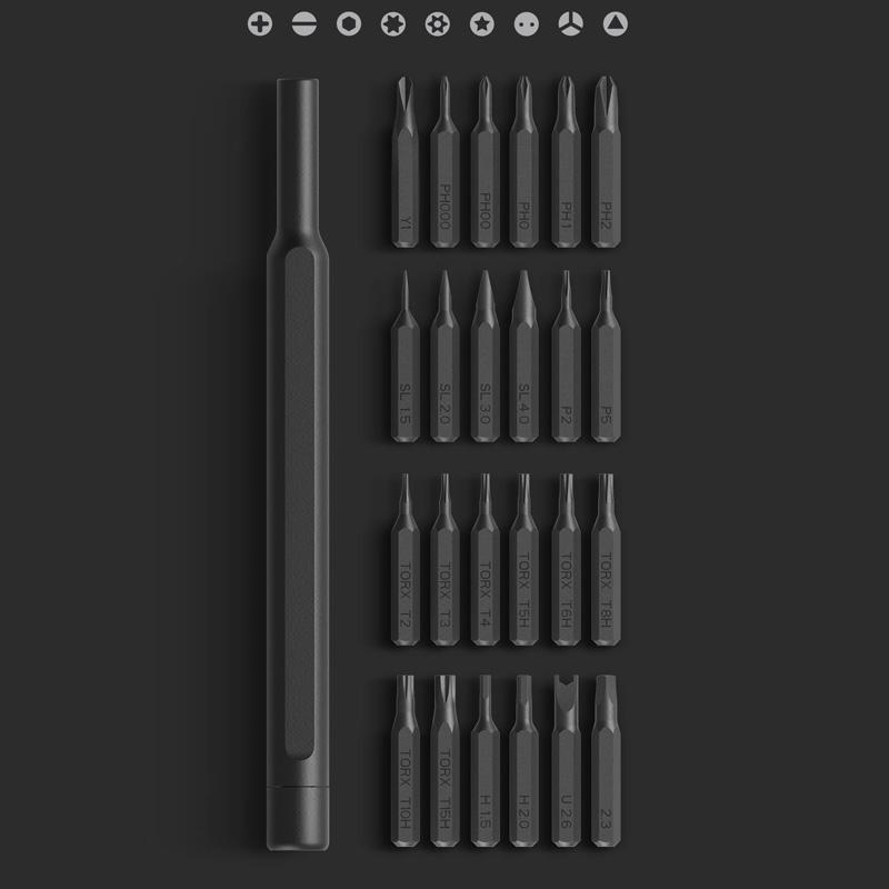 سری پیچ گوشتی یک سر چهارسو یک سر دو سو میجیا مدل MJJXLSD002QW بسته 24 عددی