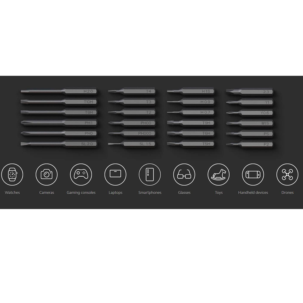 سری پیچ گوشتی یک سر چهارسو یک سر دو سو میجیا مدل MJJXLSD002QW بسته 24 عددی